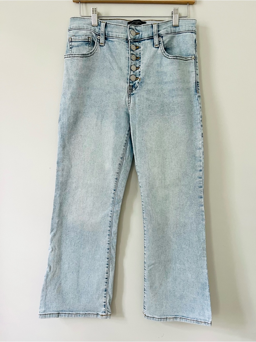 Banana Republic High-Rise Button-Fly Cropped Bootcut Jeans Light Wash size 6/28